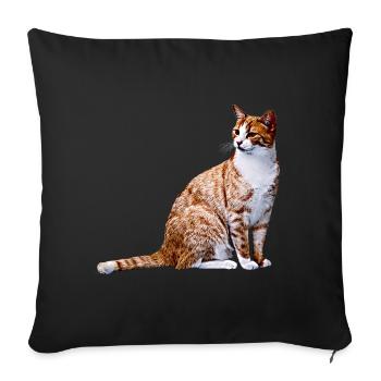 Katze Katzen Katze Cat Cats - Sofa pillowcase 17,3'' x 17,3'' (45 x 45 cm) - black - Front