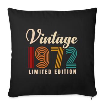 JAHRGANG 1972. 49. GEBURTSTAG - Sofakissenbezug 45 x 45 cm - Schwarz - Vorne
