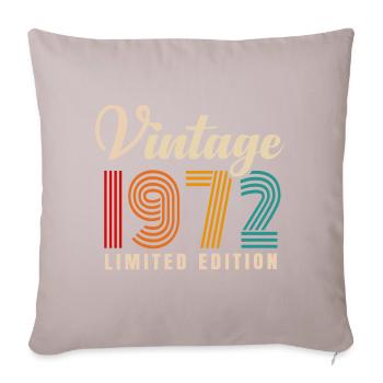 VINTAGE 1972. 49th BIRTHDAY - Sofa pillowcase 17,3'' x 17,3'' (45 x 45 cm) - light taupe - Front