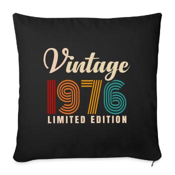 MILLÉSIME 1976. 45e ANNIVERSAIRE - Housse de coussin décorative 45 x 45 cm - noir - Devant