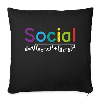 Social Math School Gift Nerd Teacher - Sofa pillowcase 17,3'' x 17,3'' (45 x 45 cm) - black - Front