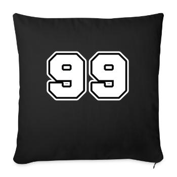 NUMBER 99 - Sofa pillowcase 17,3'' x 17,3'' (45 x 45 cm) - black - Front