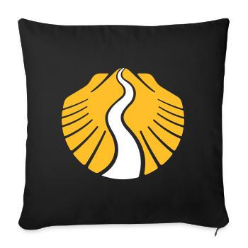 Way of St. James shell | Pilgrim's mussel Camino Santiago - Sofa pillowcase 17,3'' x 17,3'' (45 x 45 cm) - black - Front