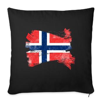 Norway Flag - Sofa pillowcase 17,3'' x 17,3'' (45 x 45 cm) - black - Front