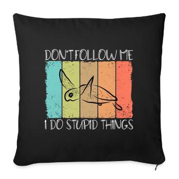 Turtle turtle - Sofa pillowcase 17,3'' x 17,3'' (45 x 45 cm) - black - Front