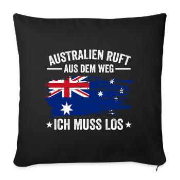 Australien Reise Australier Australierin - Sofakissenbezug 45 x 45 cm - Schwarz - Vorne