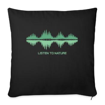 Sound of Nature Forêt Nature Environnement Protection - Housse de coussin décorative 45 x 45 cm - noir - Devant