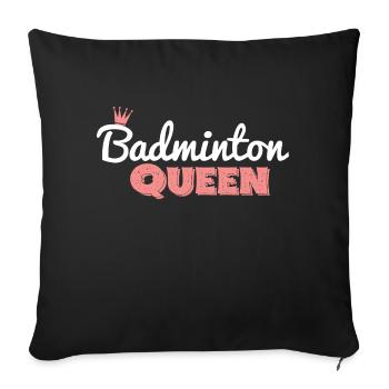Federball / Badminton Queen - Sofakissenbezug 45 x 45 cm - Schwarz - Vorne