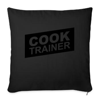 cook trainer - Sofa pillowcase 17,3'' x 17,3'' (45 x 45 cm) - black - Front