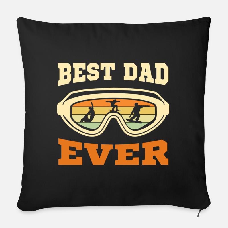 Snowboarder Papa – Best Dad Ever - Sofakissenbezug 45 x 45 cm - Schwarz