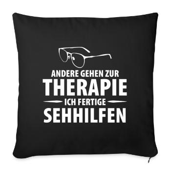 Optiker Augenoptiker Brille Brillenträger - Sofakissenbezug 45 x 45 cm - Schwarz - Vorne