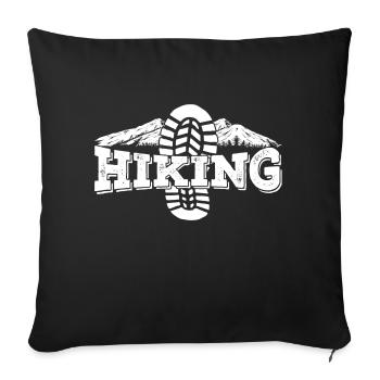 HIKING WANDERN HIKE HIKER - Sofakissenbezug 45 x 45 cm - Schwarz - Vorne