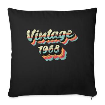 Vintage vintage 1968 anniversaire - Housse de coussin décorative 45 x 45 cm - noir - Devant