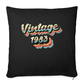 Vintage Millésime 1983 Anniversaire - Housse de coussin décorative 45 x 45 cm - noir - Devant