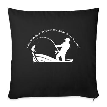 JE NE PEUX PAS TRAVAILLER AUJOURD’HUI MON BRAS EST DANS UN PLÂTRE - Angler Tee - Housse de coussin décorative 45 x 45 cm - noir - Devant