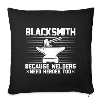 Blacksmith Metalsmith Anvil Forging Gifts - Sofa pillowcase 17,3'' x 17,3'' (45 x 45 cm) - black - Front
