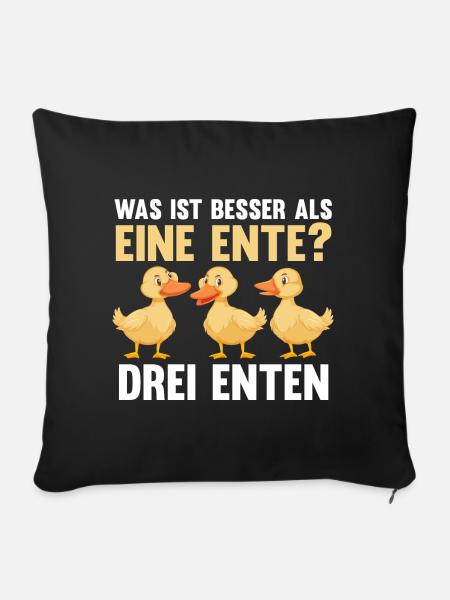 Ente Entenliebhaber Enten - Sofakissenbezug 45 x 45 cm - Schwarz