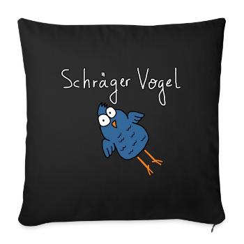 Schräger Vogel - Sofakissenbezug 45 x 45 cm - Schwarz - Vorne