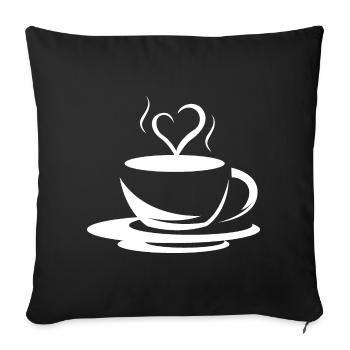 coffee café coffee icon logo icon illustration - Sofa pillowcase 17,3'' x 17,3'' (45 x 45 cm) - black - Front