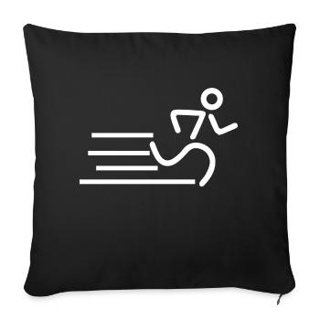 Marathon Running Run jogging - Sofa pillowcase 17,3'' x 17,3'' (45 x 45 cm) - black - Front