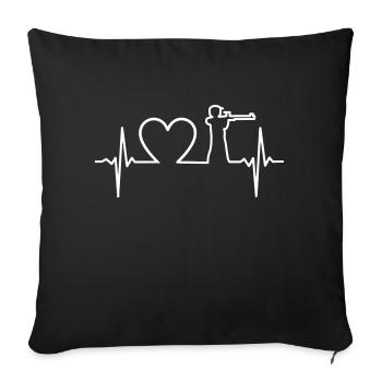 Puls kurz weiß - Sofakissenbezug 45 x 45 cm - Schwarz - Vorne