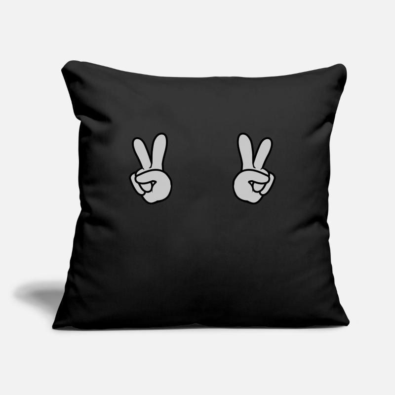 2 Mains de la Paix Housse de coussin décorative 45 x 45 cm