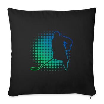 Hockey sur glace jouer Joueurs de hockey sur glace Hockey sur glace - Housse de coussin décorative 45 x 45 cm - noir - Devant