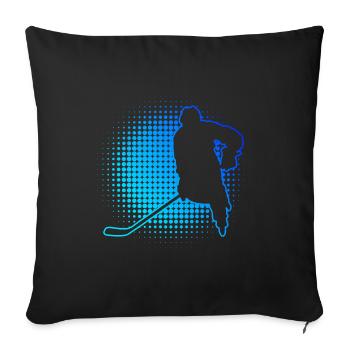 Joueur de hockey sur glace Hockey sur glace Jouer au hockey sur glace - Housse de coussin décorative 45 x 45 cm - noir - Devant
