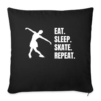 Patinage artistique Patinage sur glace Patinage artistique Patinage artistique - Housse de coussin décorative 45 x 45 cm - noir - Devant
