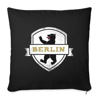 berlin ours armoiries capitale allemagne mur tri - Housse de coussin décorative 45 x 45 cm - noir - Devant