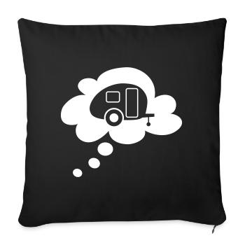 Caravan Cloud Speech Bubble Camping Caravan Fan - Sofa pillowcase 17,3'' x 17,3'' (45 x 45 cm) - black - Front