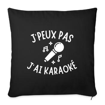karaoké, fan de karaoké - Housse de coussin décorative 45 x 45 cm - noir - Devant