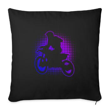 Supermoto Freestyle Motocross Motocross Dirtbike - Housse de coussin décorative 45 x 45 cm - noir - Devant