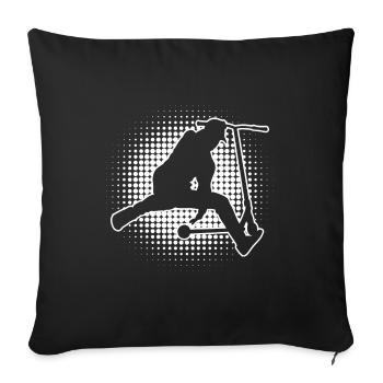 Scooter Stunt Scooter Pedal Scooter Stunt Scooter - Sofa pillowcase 17,3'' x 17,3'' (45 x 45 cm) - black - Front