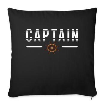 Boater Sailor Captain T-Shirt - Sofa pillowcase 17,3'' x 17,3'' (45 x 45 cm) - black - Front