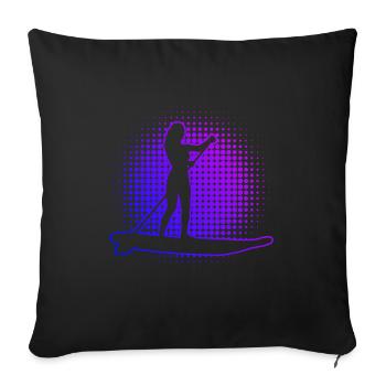 Standup Paddle Dames Standup Paddleboard Standup P - Housse de coussin décorative 45 x 45 cm - noir - Devant