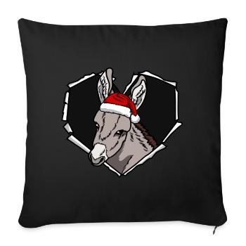 Donkey crack torn perforated cap - Sofa pillowcase 17,3'' x 17,3'' (45 x 45 cm) - black - Front