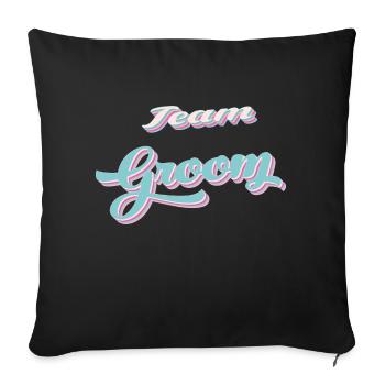 Team du marié team groom - Housse de coussin décorative 45 x 45 cm - noir - Devant