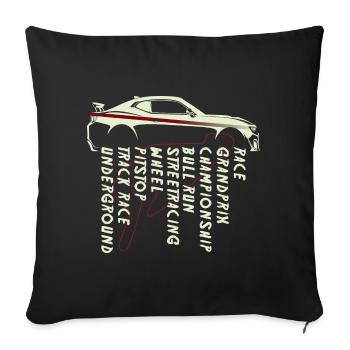 Courses de sport automobile - Housse de coussin décorative 45 x 45 cm - noir - Devant