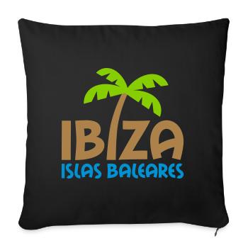 Ibiza, Islas Baleares (palm as i) - Sofa pillowcase 17,3'' x 17,3'' (45 x 45 cm) - black - Front