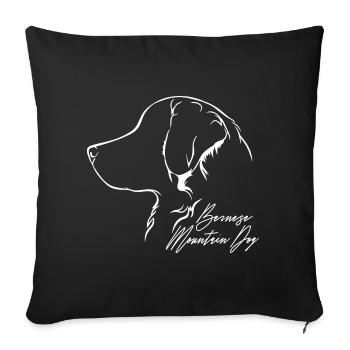 BERNESE MOUNTAIN DOG Profil Chiens Wilsigns - Housse de coussin décorative 45 x 45 cm - noir - Devant