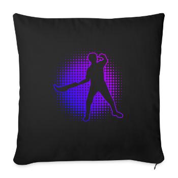 Jai Alai Pelote Hommes Basque Pelote Femmes - Housse de coussin décorative 45 x 45 cm - noir - Devant