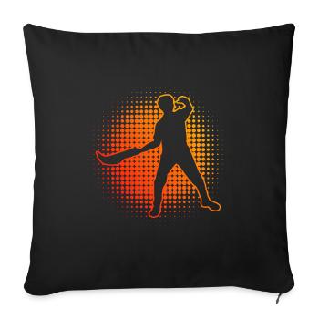 Femmes Hommes Basque Pelote Jai Alai Pelota - Housse de coussin décorative 45 x 45 cm - noir - Devant