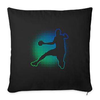 Handball masculin Joueurs de handball Jeux de handball - Housse de coussin décorative 45 x 45 cm - noir - Devant