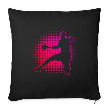 Joueurs de handball Joueurs de handball Hommes Joueurs de handball Jeux de handball - Housse de coussin décorative 45 x 45 cm - noir - Devant