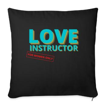 Love instructor for women only - Housse de coussin décorative 45 x 45 cm - noir - Devant