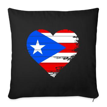 Puerto Rico - Sofa pillowcase 17,3'' x 17,3'' (45 x 45 cm) - black - Front