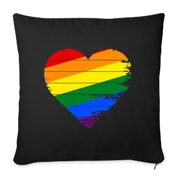 I Love LGBT - Sofa pillowcase 17,3'' x 17,3'' (45 x 45 cm) - black - Front