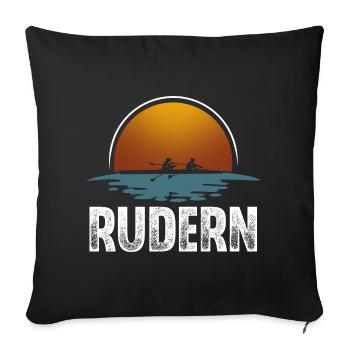 Rudern Ruderer Ruderboot Vintage - Sofakissenbezug 45 x 45 cm - Schwarz - Vorne