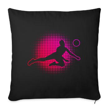 Volley-ball volley-ball volley-ball volleyeur Volley - Housse de coussin décorative 45 x 45 cm - noir - Devant
